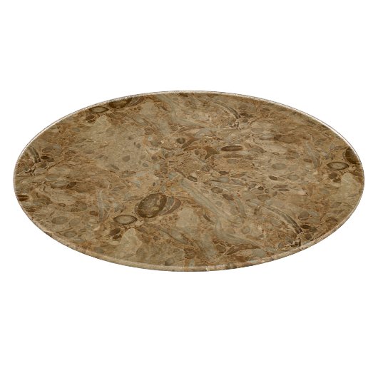 Brown Marble Fossil Kijk Snijplank (Hoek)