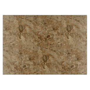 Brown Marble Fossil Kijk Snijplank