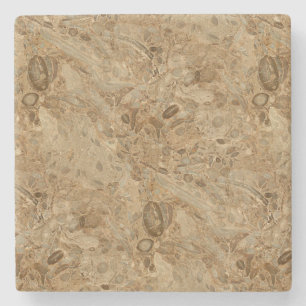 Brown Marble Fossil Kijk Stenen Onderzetter