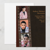 Brown, Maroon Color Block Grad Carte photo (Devant / Derrière)