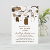 Brown Mason Jars Automne Baby shower Invitation (Debout devant)