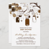 Brown Mason Jars Automne Baby shower Invitation (Devant / Derrière)