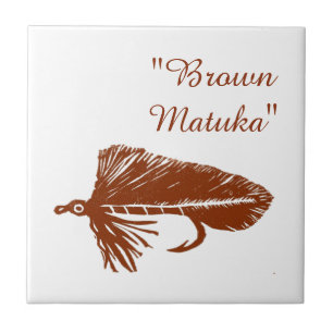 "Brown Matuka" stroomlijnt forel vliegende tegel. Tegeltje