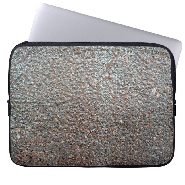 Brown Metal Corrosion Pattern Laptop Sleeve (Voorkant)