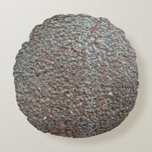 Brown Metal Corrosion Pattern Rond Kussen