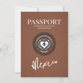 Brown Mexico Passport Bewaar de datum Save The Date (Voorkant)