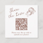 Brown Minimal Hoefijzer | QR Code Deel de Liefde Informatiekaartje (Voorkant)
