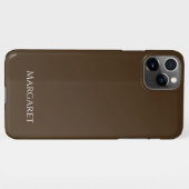 brown | Minimal Modern Initial Monogram iPhone Hoesje (Achterkant horizontaal)