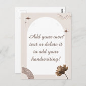 Brown minimalist Boho merkt  Briefkaart op (Voorkant / Achterkant)