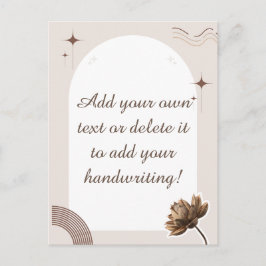 Brown minimalist Boho merkt  Briefkaart op