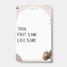 Brown minimalist Boho merkt  op Badge