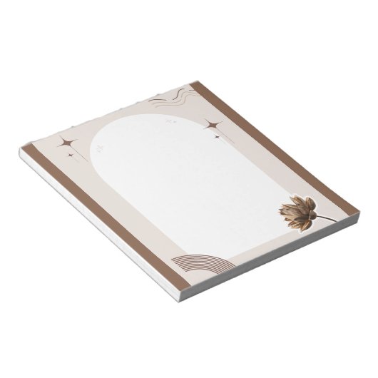 Brown minimalist Boho merkt op Notitieblok (Schuin)