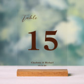 Brown Minimalist Wedding Table Number (Neutre)