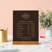 Brown minimaliste moderne | Heures d'ouverture de  (Mariage)