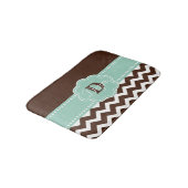 Brown Mint Chevron Monogram Badmat (Gekanteld)