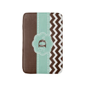Brown Mint Chevron Monogram Badmat (Voorkant Verticaal)