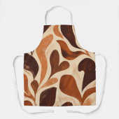 Brown Modern Art Flow Shapes All-Over Print Apron Schort (Voorkant)