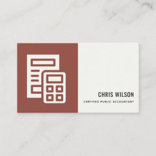 BROWN MODERN CALCULATOR ICON ACCOUNTING TAX VISITEKAARTJE