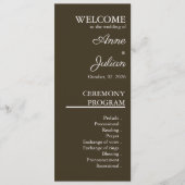 Brown Modern Minimalist Bridal Program QR Code Programma (Voorkant)