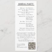 Brown Modern Minimalist Bridal Program QR Code Programma (Achterkant)