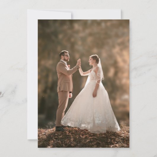 brown modern wedding invitation, invitation (Devant)