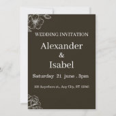 brown modern wedding invitation, invitation (Dos)