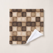 Brown moderne Boho Arch Motif Aztèque géométrique (Gant de toilette)