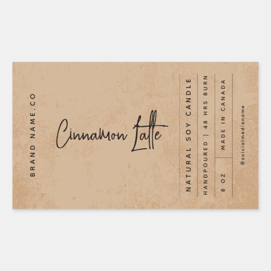 Brown moderne café Rustique Étiquette (Devant)
