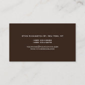 Brown moderne grand Carte de visite texte gras (Dos)