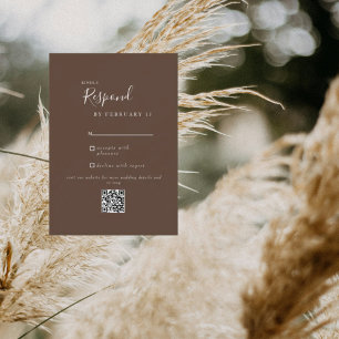 Brown Moderne Mariage QR Code RSVP