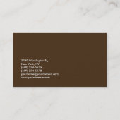 Brown moderne tendance chic Carte de visite (Dos)