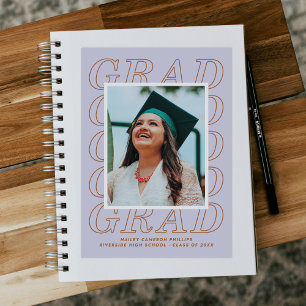 Brown Moderne Typographie Grad Carte photo de dipl