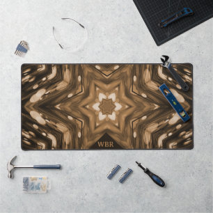 Brown Monogramme Moderne Motif aquarelle
