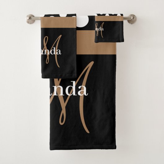 Brown Monogramme noir blanc Polka point (En situation)