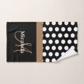 Brown Monogramme noir blanc Polka point (Serviette à main)
