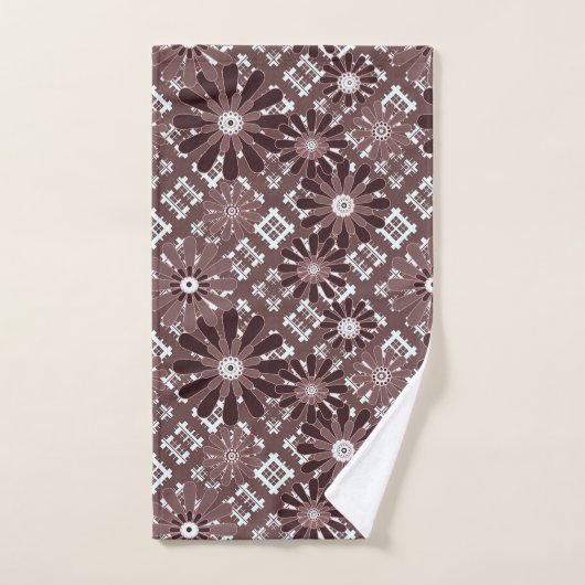 Brown, motif de fleurs (Serviette à main)