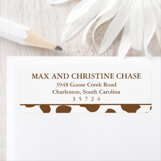 Brown Motif d'impression Étiquettes (En situation)