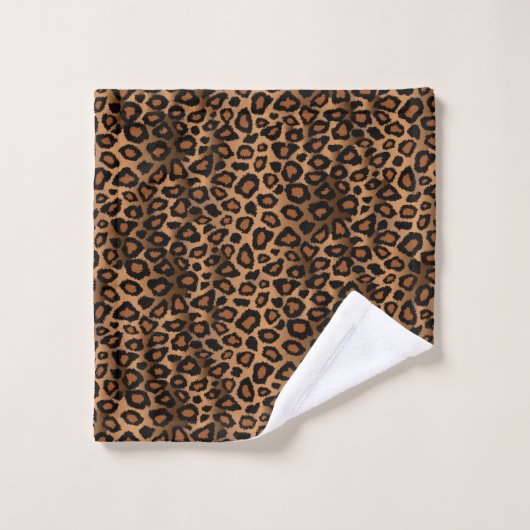 Brown Motif Leopard (Gant de toilette)
