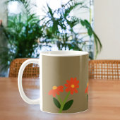 Brown Mug with Floral Design