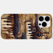 BROWN MUSICAL STEAMPUNK THEMA Case-Mate iPhone CASE (Achterkant (horizontaal))