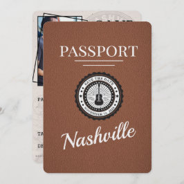 Brown Nashville Passport Bewaar de datum Save The Date