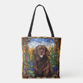 Brown Newfoundland Dog Canvas tas (Achterkant)