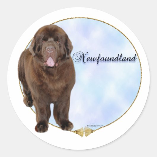 Brown Newfoundland Portrait Sticker (Voorkant)