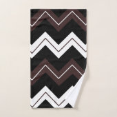 Brown noir Chevron Motif en bande (Serviette à main)
