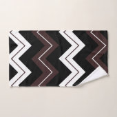 Brown noir Chevron Motif en bande (Serviette à main)