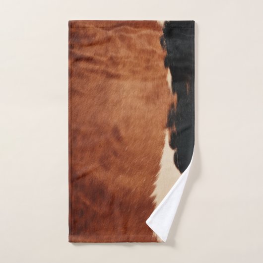 Brown Noir Noir Faux Cowhide (Serviette à main)