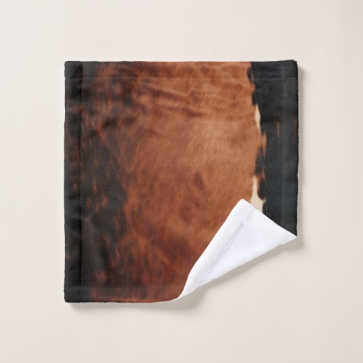 Brown Noir Noir Faux Cowhide (Gant de toilette)
