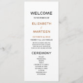 Brown Noir Noir Programme de mariage d'automne (Devant)