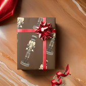 Brown Nutcracker Soldier-kerstkrappelpapier Cadeaupapier