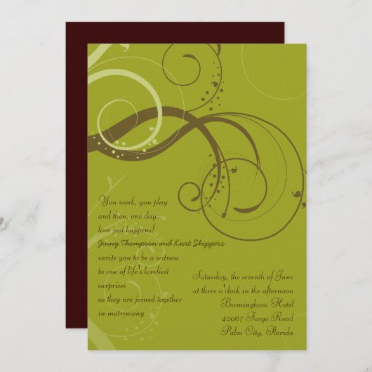 BROWN/OLIJFWEDING KAART (Voorkant / Achterkant)